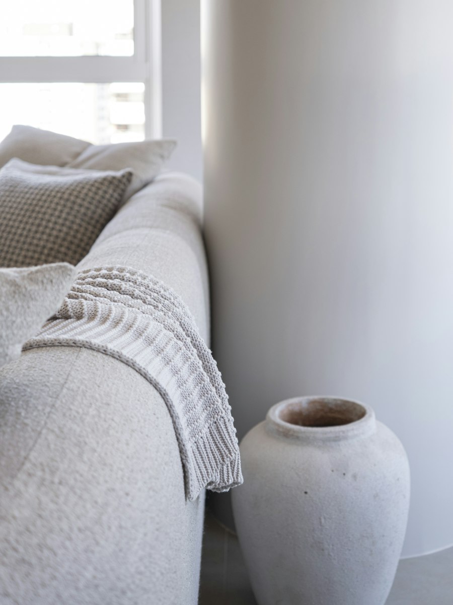 A close-up of natural materials and sculptural details in warm light